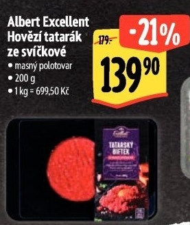 Hovězí tatarák ze svíčkové Albert Excellent