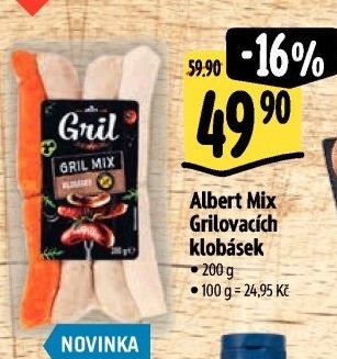 Klobásky Gril mix Albert Gril