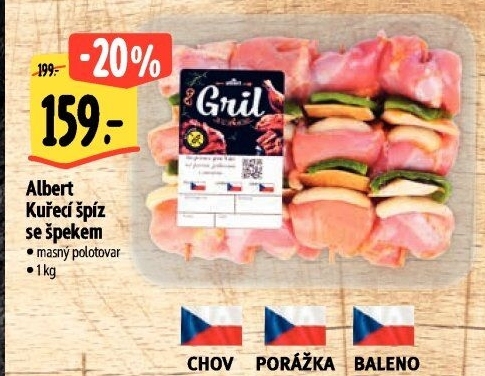 Kuřecí špíz se špekem Albert