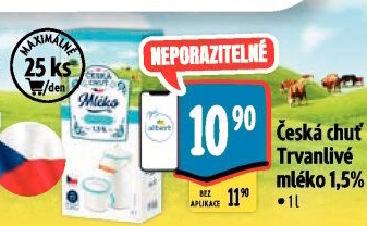 Mléko trvanlivé Česká chuť - 1,5% polotučné