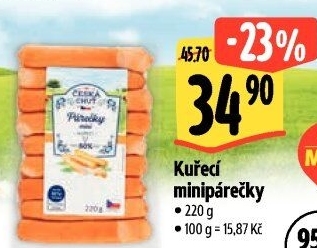 Párečky kuřecí mini Česká chuť