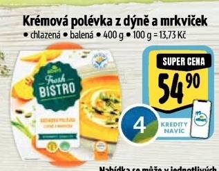 Polévka krémová z dýně a mrkviček Albert Fresh Bistro