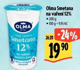 Smetana na vaření Olma 12%