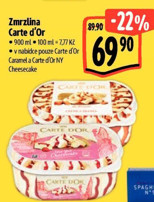 Zmrzlina ve vaničce Carte D'