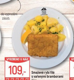 Smažené rybí filé s vařenými bramborami