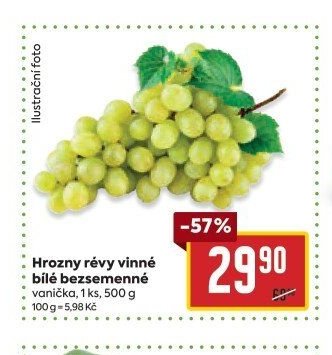 Hrozny révy vinné bílé bezsemenné