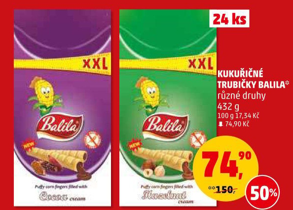 Kukuřičné trubičky bez lepku Balila