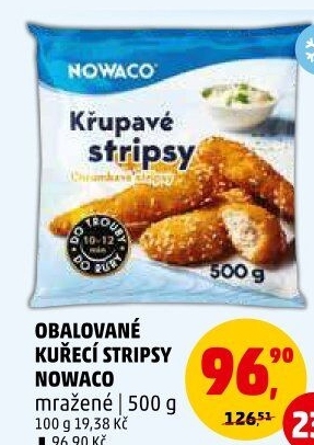 Kuřecí stripsy mražené Nowaco