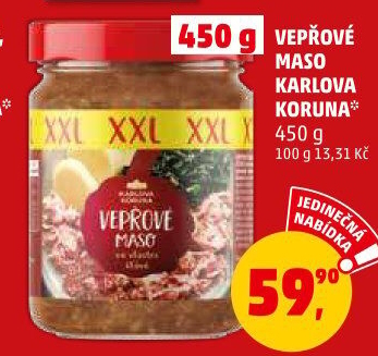 Maso vepřové ve sklenici Karlova Koruna