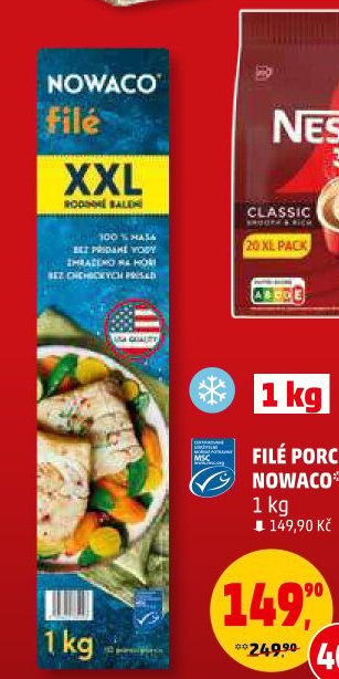 Rybí filé mražené Nowaco