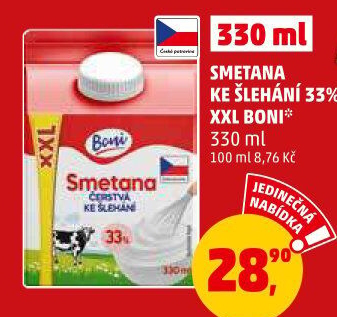 Smetana ke šlehání Boni 33%