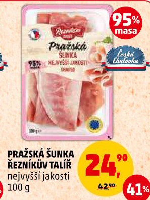 Šunka pražská nejvyšší jakosti Řezníkův talíř