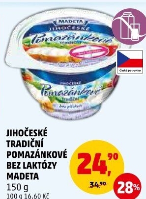 Tradiční pomazánkové bez laktózy Jihočeské Madeta