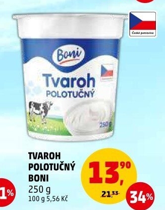 Tvaroh polotučný Boni