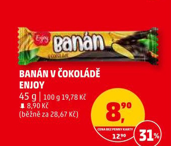 Tyčinka Banány v čokoládě Enjoy