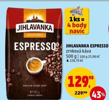 Zrnková káva Espresso Jihlavanka