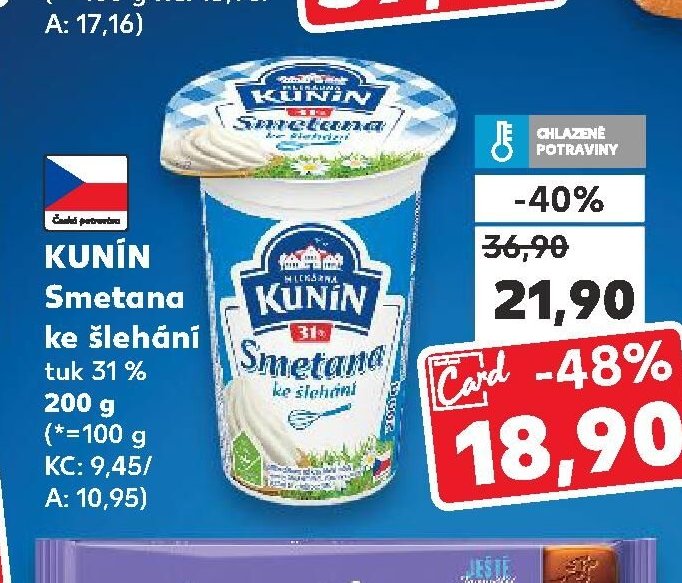 Kunín Smetana ke šlehání 200 g