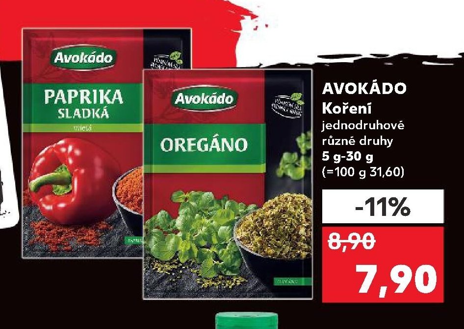 AVOKÁDO Koření různé druhy