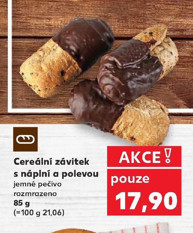 Cereální závitek s náplní a polevou