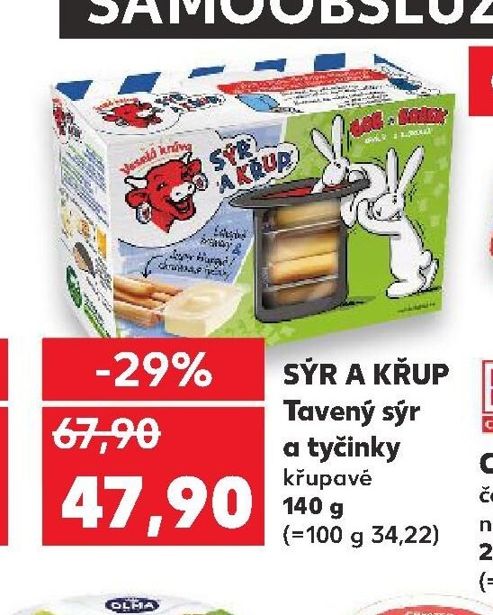 SÝR A KŘUP Tavený sýr a tyčinky 140 g
