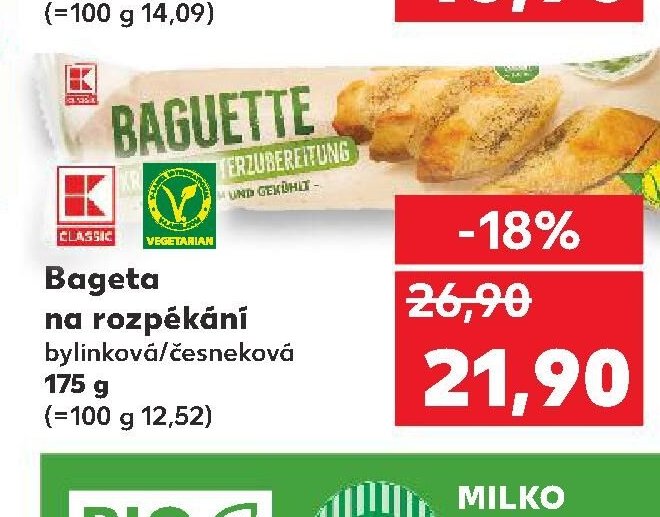K-CLASSIC Bageta na rozpékání 175 g