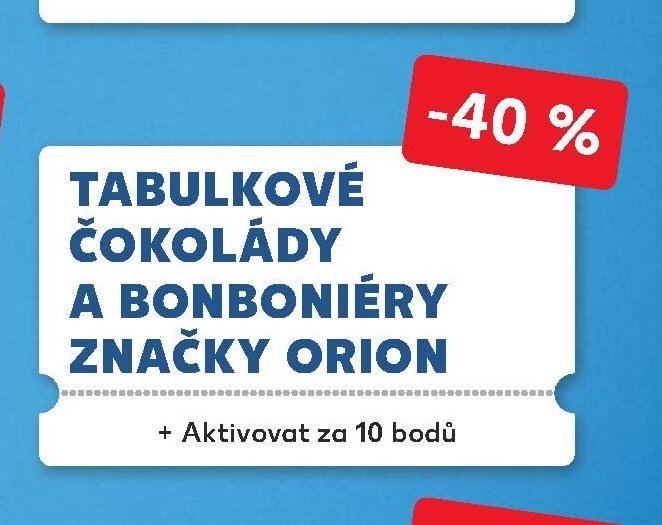 Tabulkové čokolády a bonboniéry značky Orion