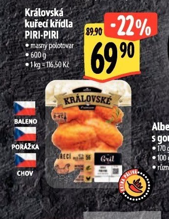 Královská kuřecí křídla PIRI-PIRI