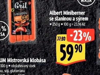 Albert Miniberner se slaninou a sýrem