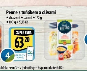 Penne s tuňákem a olivami