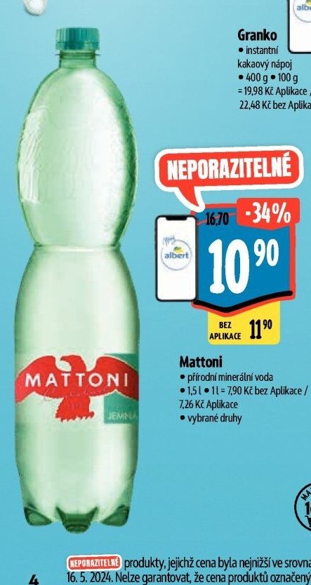 Mattoni přírodní minerální voda