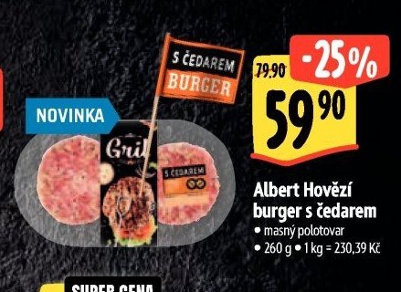 Albert Hovězí burger s čedarem