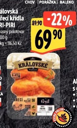 Královská kuřecí křídla PIRI-PIRI