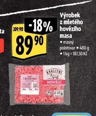 Výrobek z mletého hovězího masa