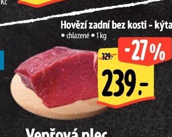 Hovězí zadní bez kosti - kýta