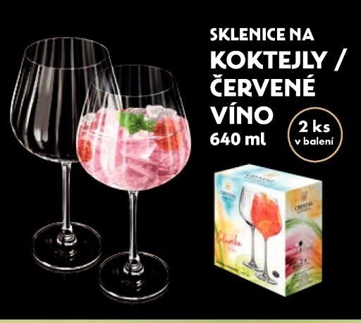 Sklenice na koktejly / červené víno