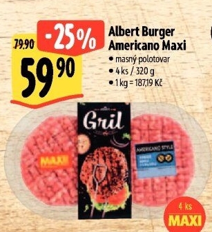 Hovězíburger Americano Albert Gril