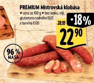 Klobása mistrovská Premium