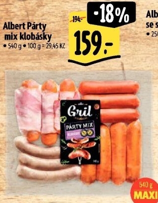 Klobásky Párty mix Albert Gril