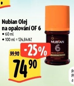 Olej na opalování OF 6 Nubian