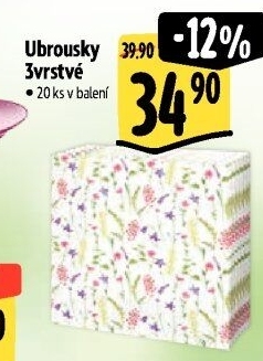 Papírové ubrousky 3vrstvé