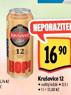 Pivo světlé Královský ležák 12° Krušovice