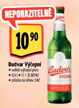 Pivo světlé výčepní Budweiser Budvar