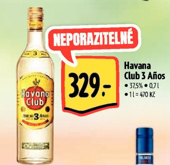 Rum kubánský bílý Aňejo 3 Anos Havana club