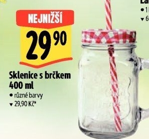 Sklenice s víčkem a otvorem na brčko