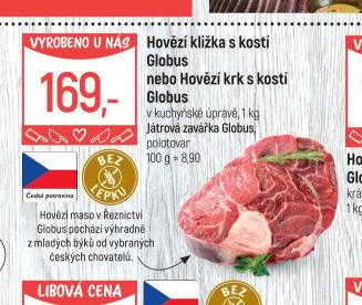 Hovězí kližka s kostí Globus nebo Hovězí krk s kostí Globus