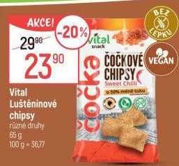 Čočkové chipsy bez lepku Vital snack