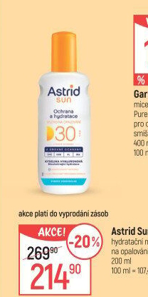 Mléko na opalování ve spreji OF 30 Astrid Sun