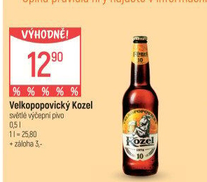 Pivo světlé výčepní 10°Velkopopovický Kozel