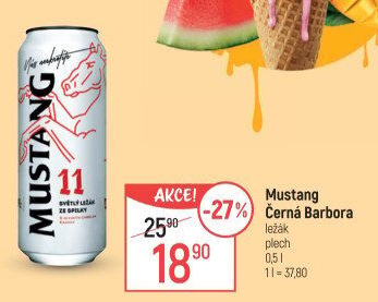 Pivo světlý ležák Mustang 11° Ostravar