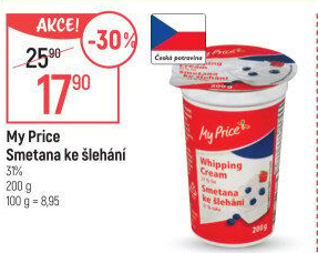 Smetana ke šlehání 31% My Price